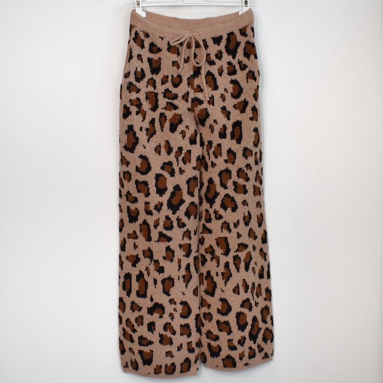 Stickad Vid Byxa Recycled LEOPARD