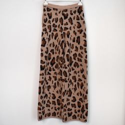 Stickad Vid Byxa Recycled LEOPARD