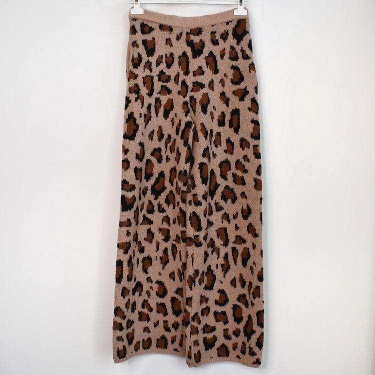 Stickad Vid Byxa Recycled LEOPARD