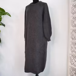 Stickad Klänning Recycled MÖRKGRÅ