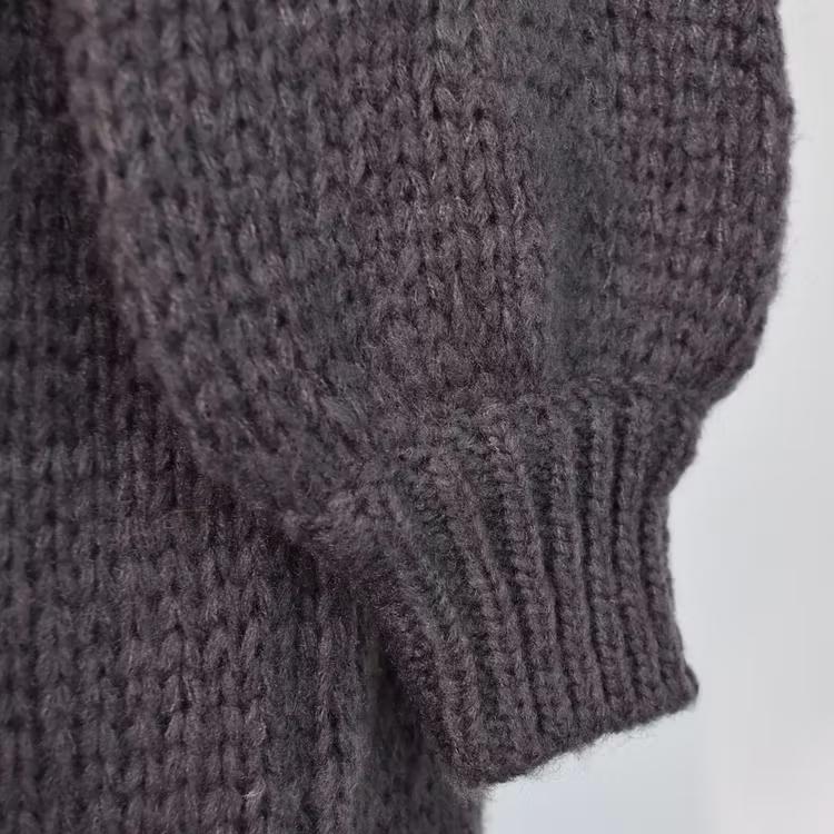 Stickad Klänning Recycled MÖRKGRÅ