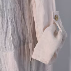 Lång linneklänning med fickor NUDE