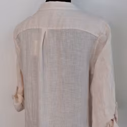 Lång linneklänning med fickor NUDE