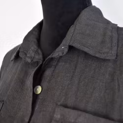Lång Linneskjorta med fickor ANTRACIT
