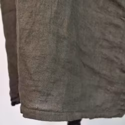 Kort skjortklänning i linne MÖRK KAKI