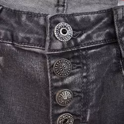 Jeans med dekorativa knappar SLITEN GRÅ - Place du Jour
