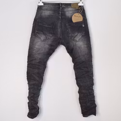 Jeans med dekorativa knappar SLITEN GRÅ - Place du Jour