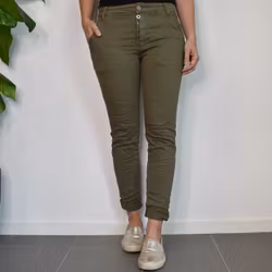 Jeans med revär KAKI - Place du Jour