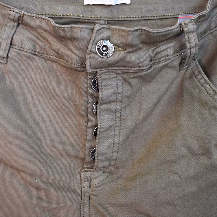 Jeans med revär KAKI - Place du Jour