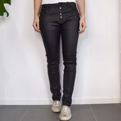 Jeans Vaxade med dekorativa knappar SVART - Place du Jour