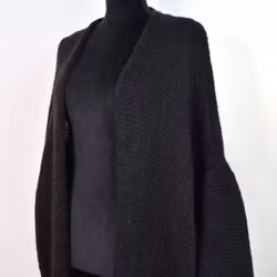 Stickad Kofta Over Sized SVART