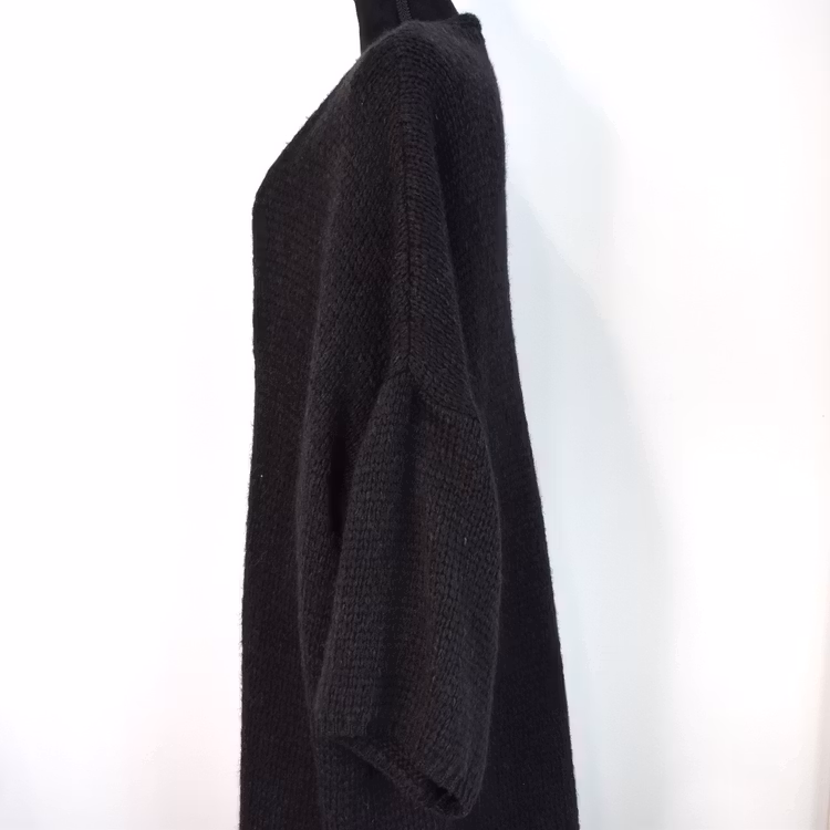 Stickad Kofta Over Sized SVART