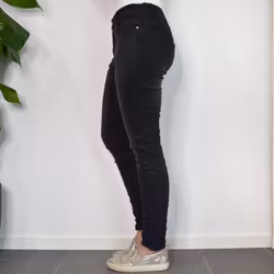 Jeans Jogger med knappar och gylf SLITEN SVART - Newplay