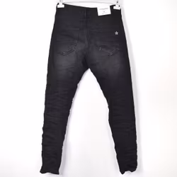 Jeans Jogger med knappar och gylf SLITEN SVART - Newplay