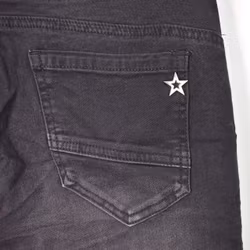 Jeans Jogger med knappar och gylf SLITEN SVART - Newplay