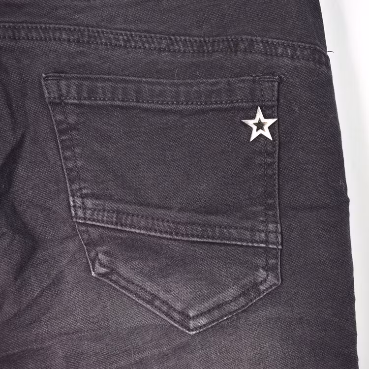 Jeans Jogger med knappar och gylf SLITEN SVART - Newplay