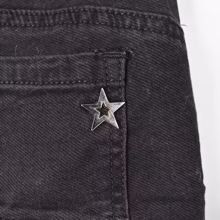 Jeans Jogger med knappar och gylf SLITEN SVART - Newplay