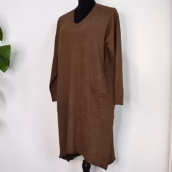 Finstickad klänning/tunika Lovi KAFFE - Mix By Heart