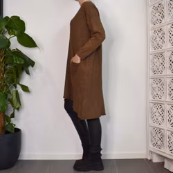 Finstickad klänning/tunika Lovi KAFFE - Mix By Heart