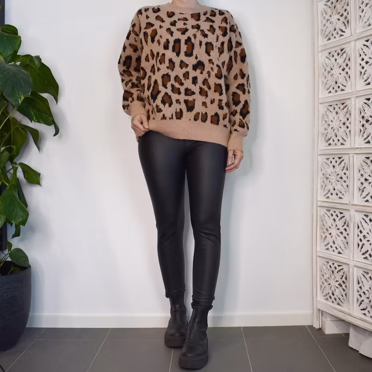 Leggings Konstskinn SVART