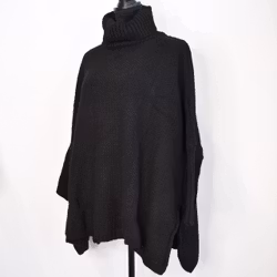 Stickad Polotröja Over Sized SVART