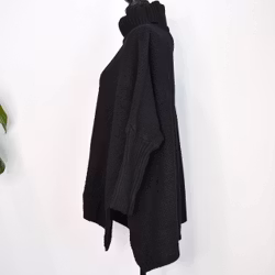 Stickad Polotröja Over Sized SVART