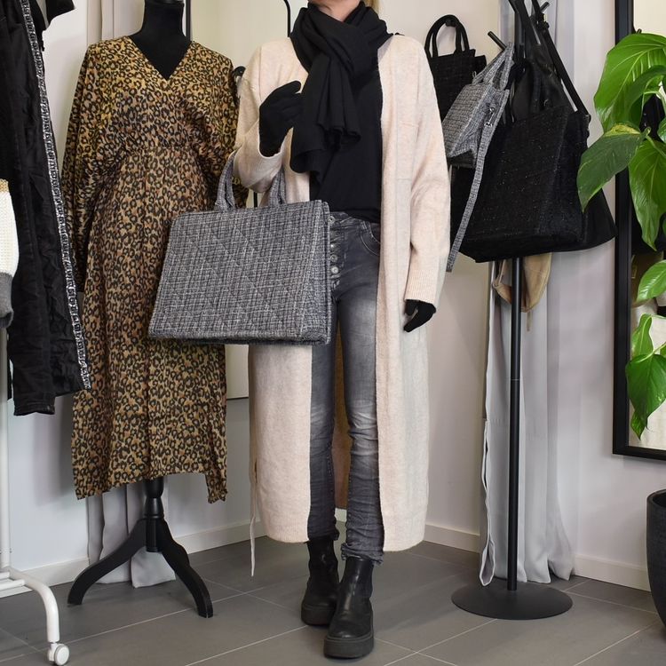Shopper Quiltad GRÅ