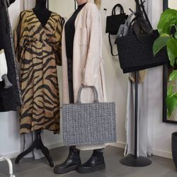 Shopper Quiltad GRÅ