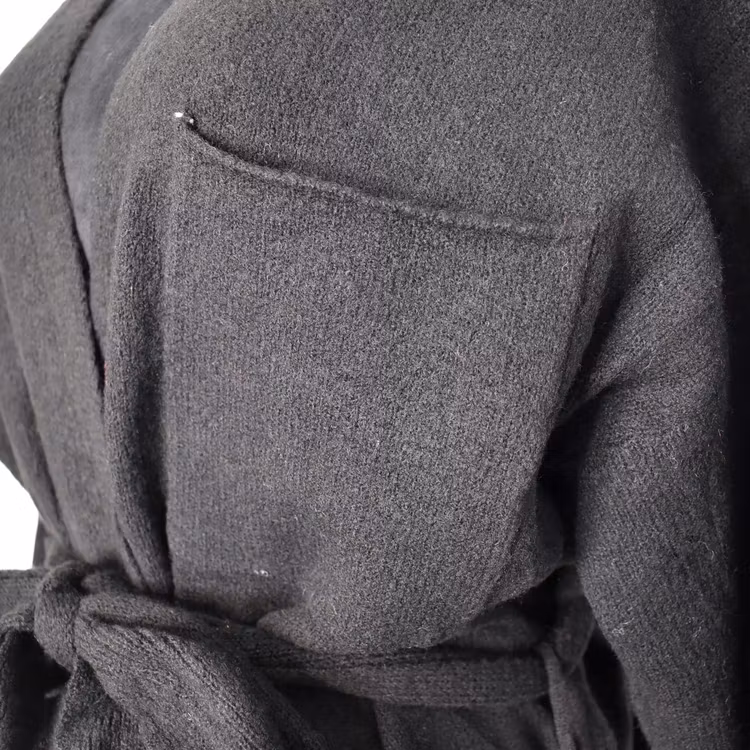 Finstickad Långkofta Recycled SVART