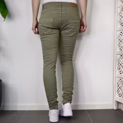 Jeans med knappar LJUS KAKI - Place du Jour