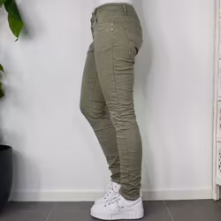 Jeans med knappar LJUS KAKI - Place du Jour