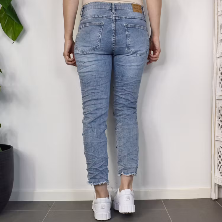 Korta Jeans med Fransar LJUS BLÅ - Place du Jour