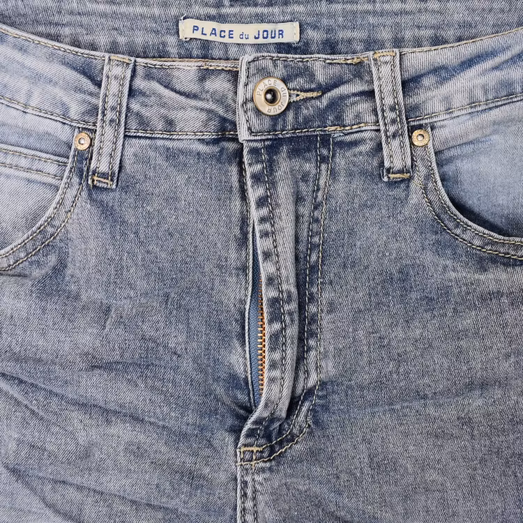 Korta Jeans med Fransar LJUS BLÅ - Place du Jour