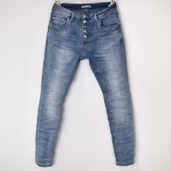 Jeans med dekorativa knappar LJUS BLÅ - Place du Jour