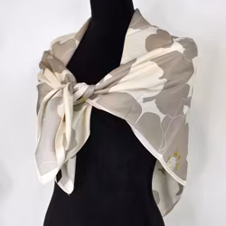 Scarf Kvadratisk Blommig TAUPE
