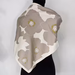 Scarf Kvadratisk Blommig TAUPE