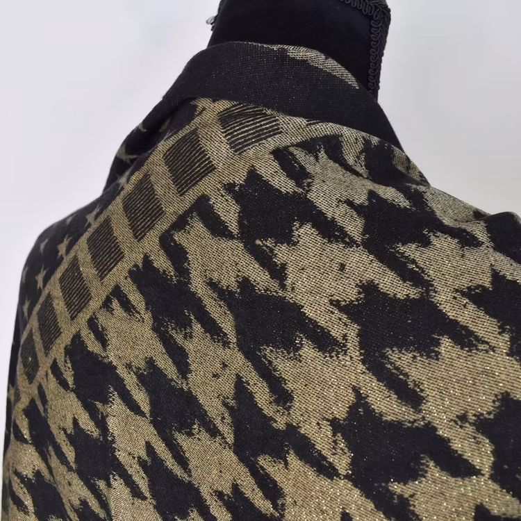 Halsduk med fransar Glitter SVART/GULD