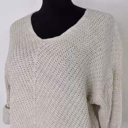 Lång Stickad Tröja Lurex BEIGE