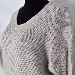 Lång Stickad Tröja Lurex BEIGE