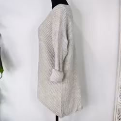 Lång Stickad Tröja Lurex BEIGE
