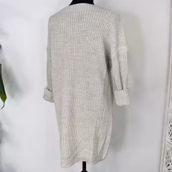 Lång Stickad Tröja Lurex BEIGE