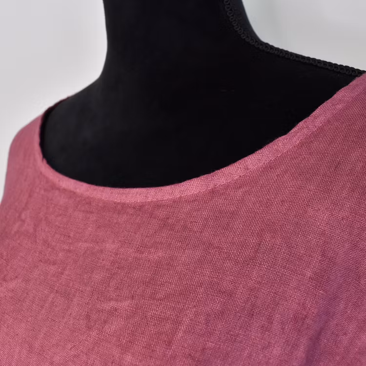 Linnetunika med volang FUSCHIA
