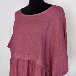 Linnetunika med volang FUSCHIA