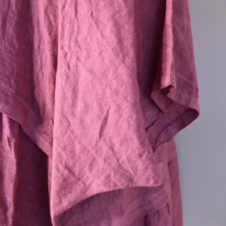 Linnetunika med volang FUSCHIA