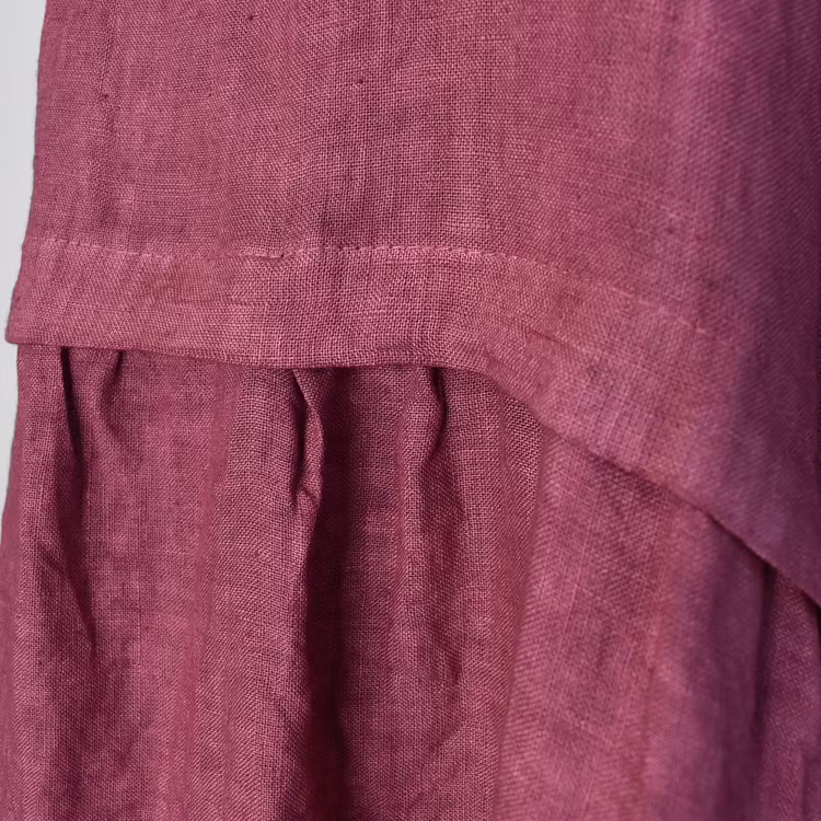 Linnetunika med volang FUSCHIA