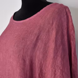 Linnetunika med volang FUSCHIA