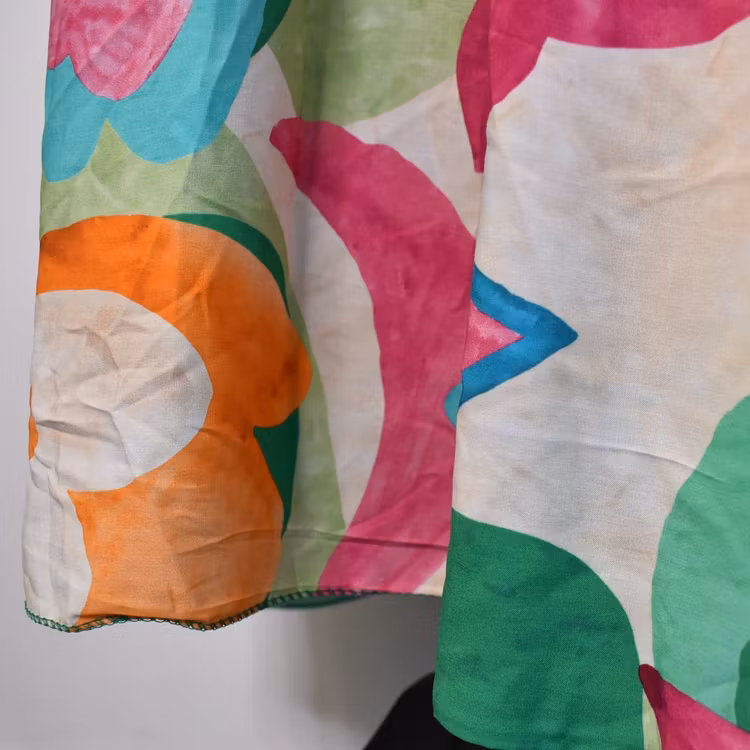 Klänning Storblommig MÖRK GRÖN