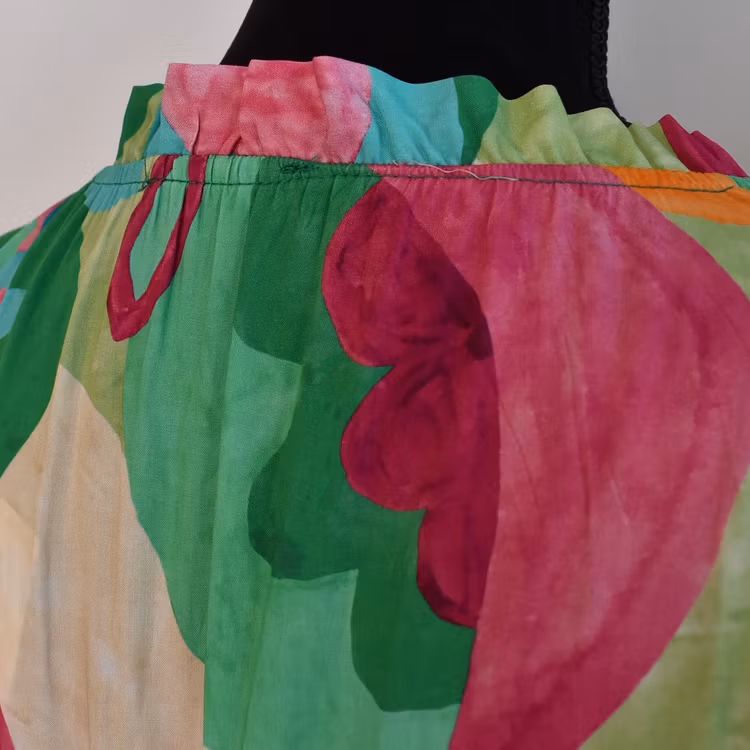 Klänning Storblommig MÖRK GRÖN