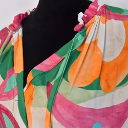 Klänning Storblommig MÖRK GRÖN