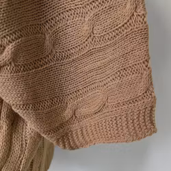Kort Kabelstickad Cardigan CAMEL